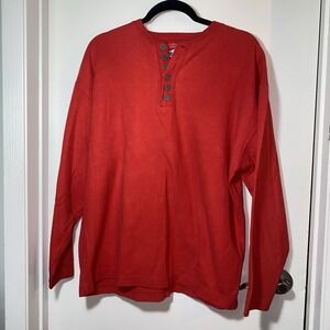 VTG Marlboro Henley Shirt Mens M Red Thermal Waffle Knit Metal‎ Buttons L/S
